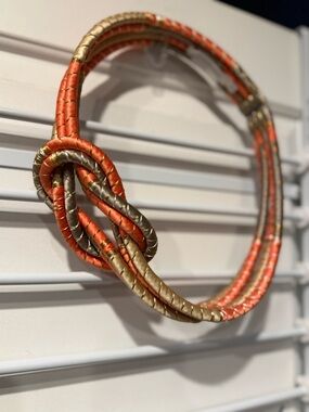 Carlos Miele Orange and Gold Braided Knot Belt